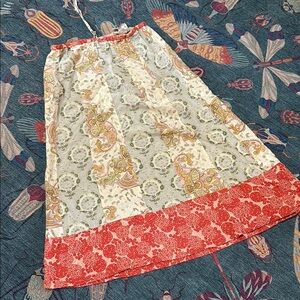 Gorgeous Da-Nang cotton silk Floral Print Women's Maxi Skirt M